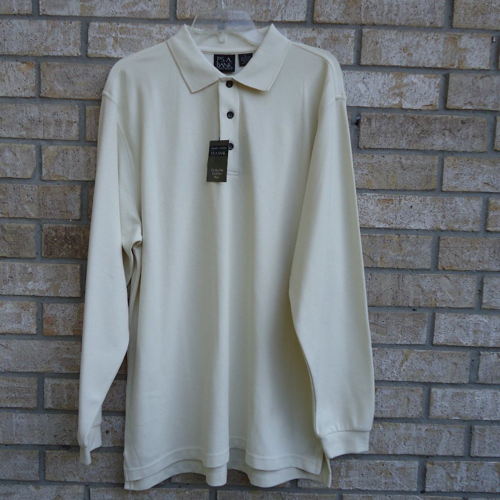 NWT. SIZE L. JOS. A. BANK The traveler long sleeve polo shirt. - Picture 2 of 16
